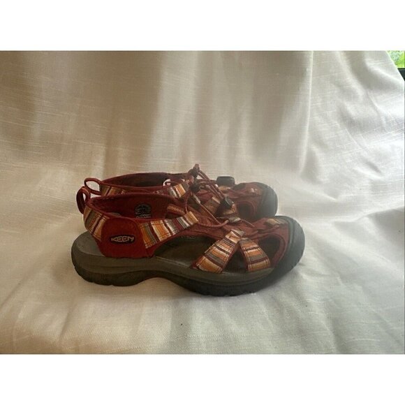 Keen Newport Walking Sandals Size 7M Womens Red Stripe Sport Athletic Waterproof - Picture 4 of 6